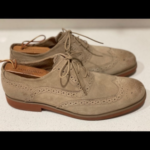 FLORSHEIM Tan‎ Sz 9.5 D Men Suede Wingtip Derby